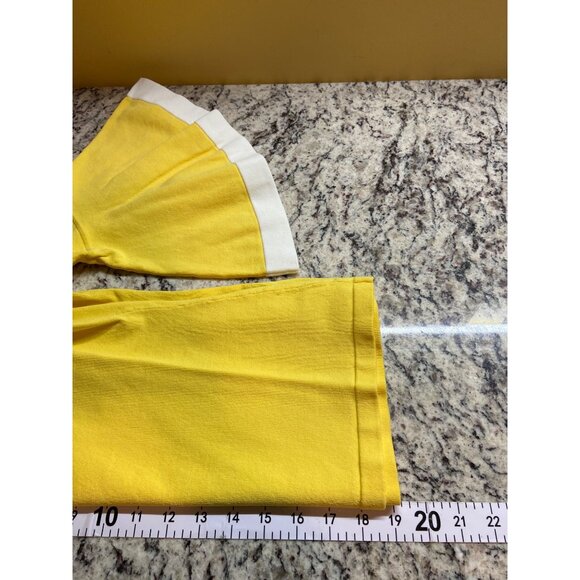 Boston Proper Knit Blouse M Yellow Off-Shoulder Bell Sleeves Casual Resort Chic - Picture 8 of 9